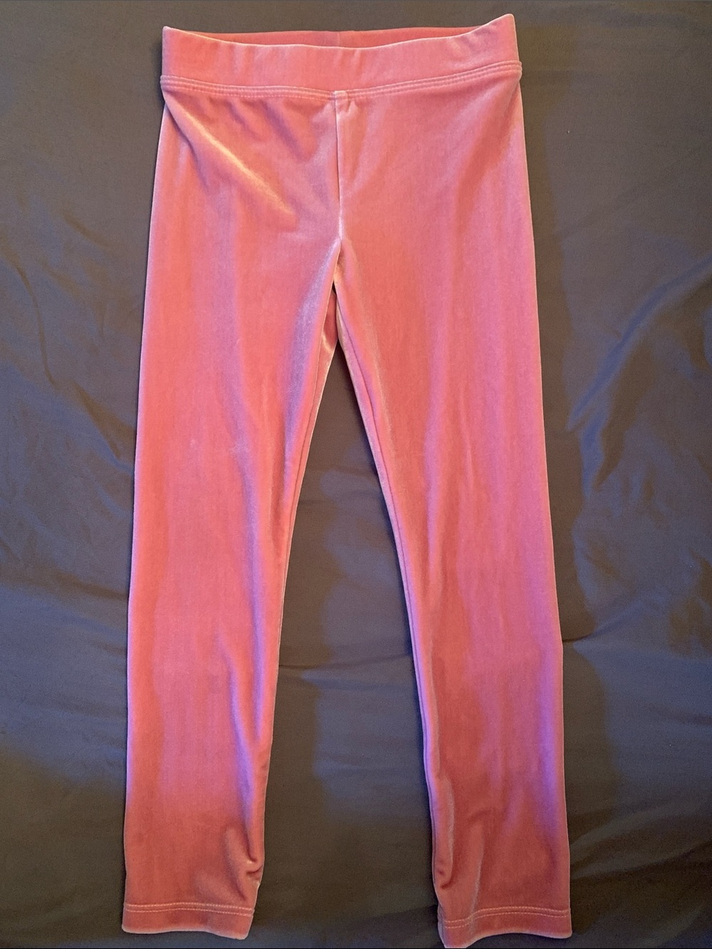 Girls' Pink Velvet Stretch Leggings
